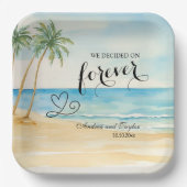 私たちは永遠にエレガントな結婚式を決めた ペーパープレート (正面)