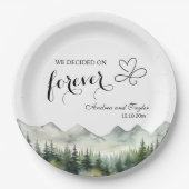 私たちは永遠にエレガントな結婚式を決めた ペーパープレート (正面)