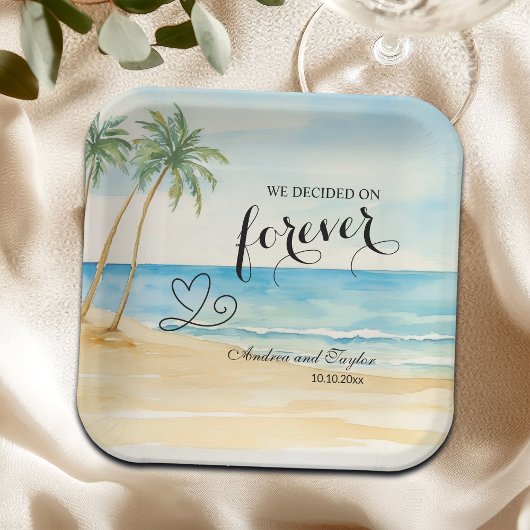 私たちは永遠にエレガントな結婚式を決めた ペーパープレート