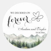 私たちは永遠にエレガントな結婚式を決めた ラウンドシール (正面)