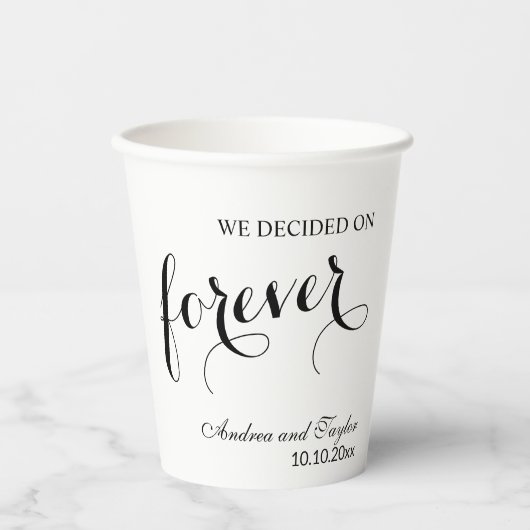 私たちは永遠にエレガントな結婚式を決めた 紙コップ (正面)