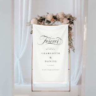 私たちは永遠に決めた！エレガント、結婚のバナー 横断幕