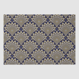 私たちは海軍と金ゴールドアールデコ工芸品を見ている 薄葉紙