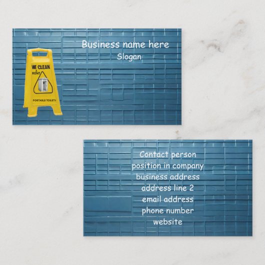 私たちは清潔でレンタルポータブルトイレ黄色い標識 名刺 (正面/裏面)