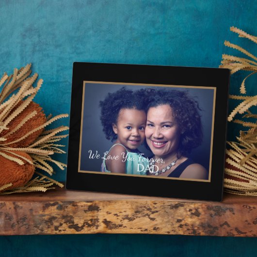 私たちは父を愛するパパフォトドーターパーソナライズ フォトプラーク (側面)