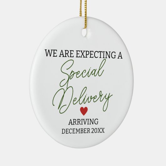 私たちは特別出産妊娠を期待している セラミックオーナメント (右)