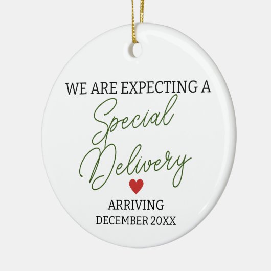 私たちは特別出産妊娠を期待している セラミックオーナメント (左)