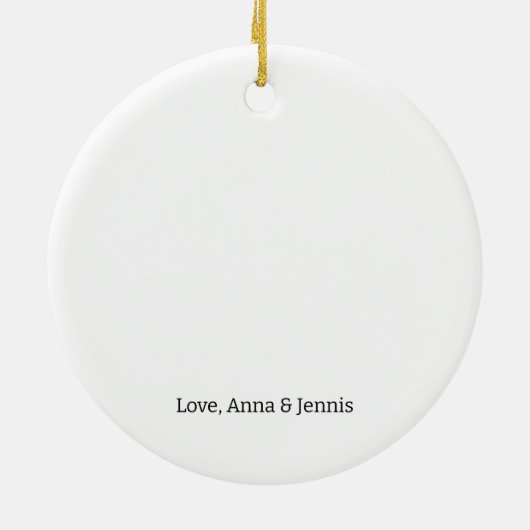 私たちは特別出産妊娠を期待している セラミックオーナメント (裏面)