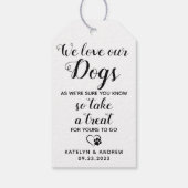 私たちは犬がビスケットバーを扱うのが大好結婚き ギフトタグ (裏面)