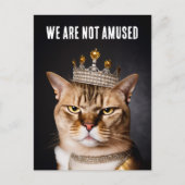 私たちは王室の不機嫌な猫が冠をかぶっている ポストカード (正面)