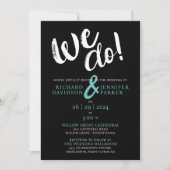 私たちは現代のミニマルなスタイルのウェディングをします 招待状 (正面)