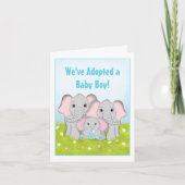 私たちは甘い男の赤ちゃんゾウの家族を採用した カード (正面)