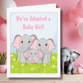 私たちは甘い赤ちゃん女の子ゾウの家族を採用した カード