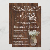 私たちは田舎の結婚式でバーベックカップルをする 招待状 (正面/裏面)