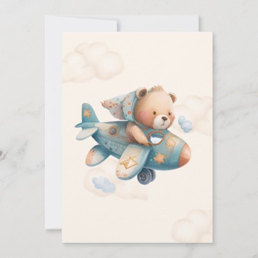 私たちは男の子の赤ちゃんシャワーを待つことができる 招待状 (裏面)