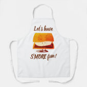 私たちは白い茶色の食べ物のおもしろいをもっと見よう エプロン (正面)