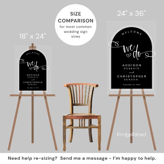 私たちは白黒スモダンクリッ結婚トの歓迎 アクリルサイン