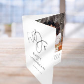 私たちは白黒写真のQRコードタイムラ結婚イン 三つ折り招待状