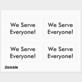 私たちは皆に仕える 長方形シール (シート)