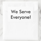 私たちは皆に仕える 長方形シール (バッグ)