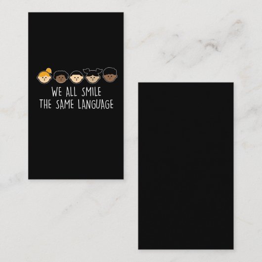 私たちは皆同じスマイルを使祝う人 名刺 (正面/裏面)