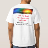 私たちは皆同じ空の下に住んでいる… Tシャツ (裏面)