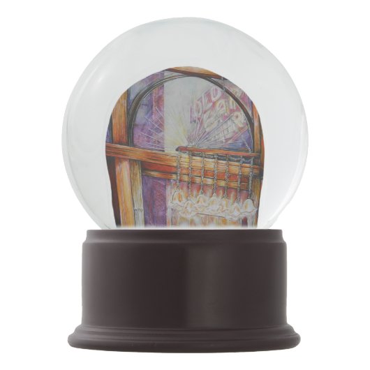 私たちは皆飛んでいる同じのまわりに光だ。 スノーグローブ (裏面)