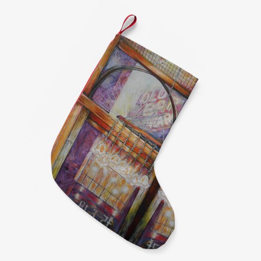 私たちは皆飛んでいる同じのまわりに光だ。 スモールクリスマスストッキング (正面 (吊り時))