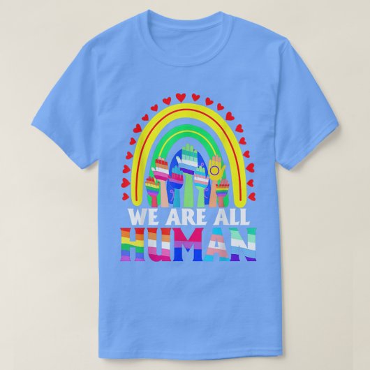 私たちは皆、人間lgbtゲイプライド月同性愛者  tシャツ (デザイン正面)