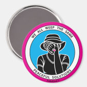 私たちは皆、同じ1 Pink_3"磁石を泣く マグネット (正面/裏面)