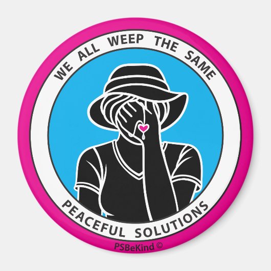 私たちは皆、同じ1 Pink_3"磁石を泣く マグネット (正面)