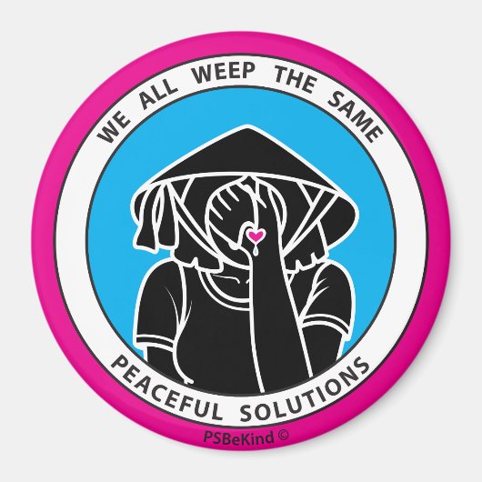 私たちは皆、同じ4 Pink_3"磁石を泣く マグネット (正面)