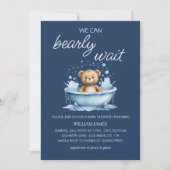 私たちは真摯に待つことができる – かわいいテディベア赤ちゃんシャワー 招待状 (正面)
