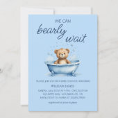 私たちは真摯に待つことができる – かわいいテディベア赤ちゃんシャワー 招待状 (正面)