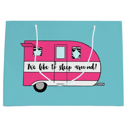 「私たちは眠るのが好のまわりにき」キャンパー抱き枕 ラージペーパーバッグ (正面)