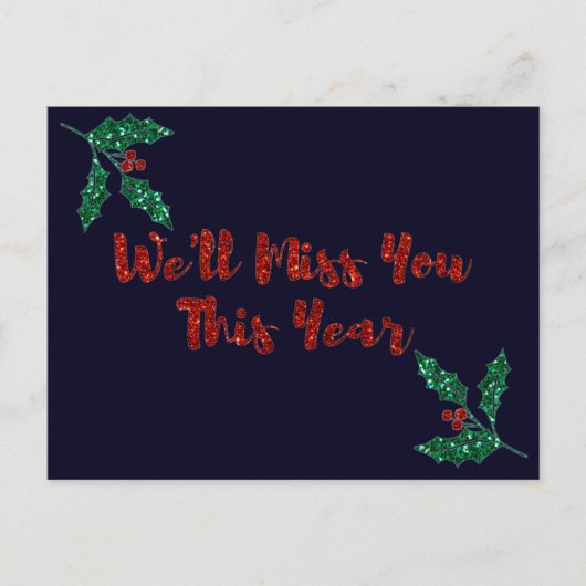 私たちは社会的恋しく思流通のホリデーカード ポストカード (正面)