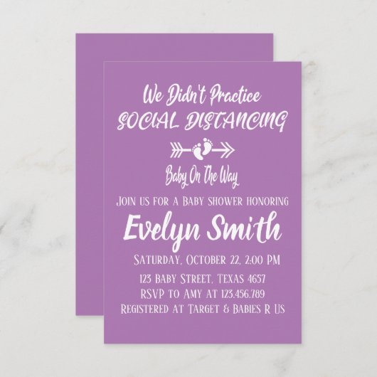 私たちは社会的距離を練習しなかった 招待状 (正面/裏面)