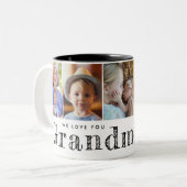 私たちは祖母の孫の写真が大好き ツートーンマグカップ (正面左)