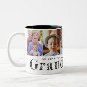私たちは祖母の孫の写真が大好き ツートーンマグカップ (左)