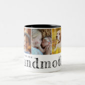 私たちは祖母の孫の写真が大好き ツートーンマグカップ (中央)