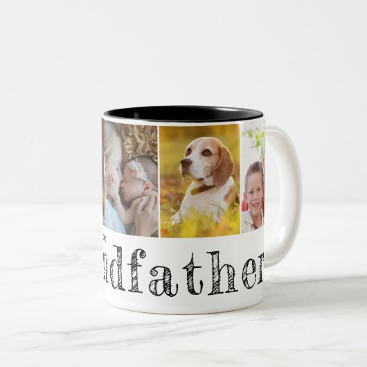 私たちは祖父の孫の写真を愛している ツートーンマグカップ (正面右)