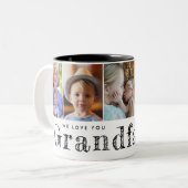 私たちは祖父の孫の写真を愛している ツートーンマグカップ (正面左)