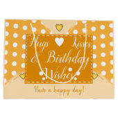 私たちは私たちの叔母の写真は、黄色の誕生日を抱く愛 ラージペーパーバッグ (裏面)