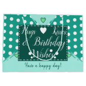 私たちは私たちの叔母の写真ハグの緑の誕生日が大好き ラージペーパーバッグ (裏面)