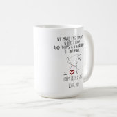 私たちは私の連絡ウンチの間に目を作る コーヒーマグカップ (正面右)