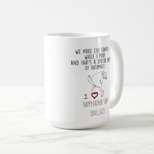 私たちは私の連絡ウンチの間に目を作る コーヒーマグカップ (正面右)