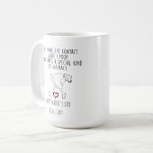 私たちは私の連絡ウンチの間に目を作る コーヒーマグカップ (正面左)