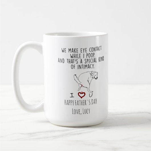 私たちは私の連絡ウンチの間に目を作る コーヒーマグカップ (左)