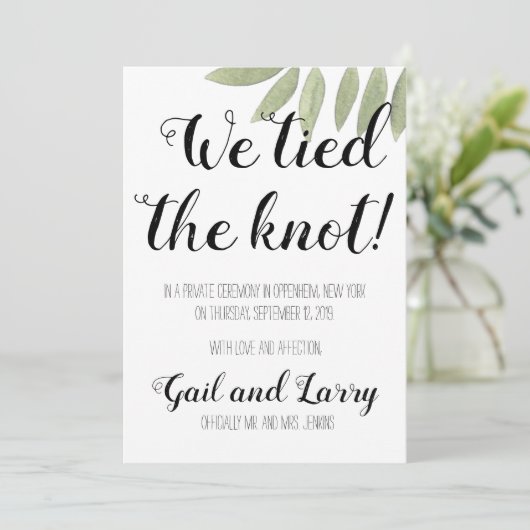 私たちは秘密の結婚式を挙げました 招待状 (スタンド正面)