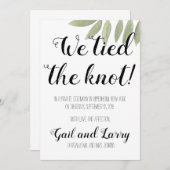私たちは秘密の結婚式を挙げました 招待状 (正面/裏面)